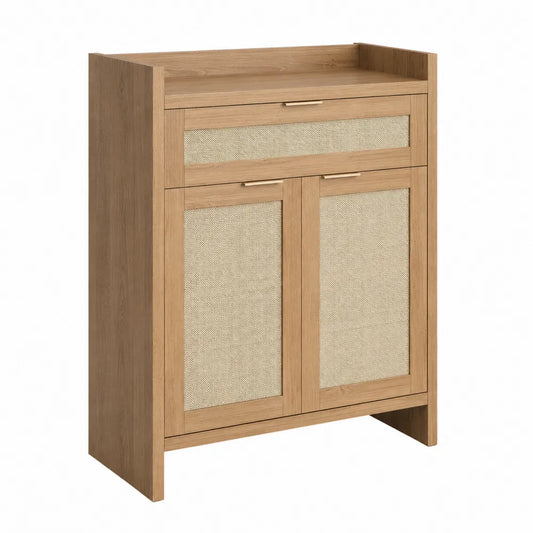 Scarpiera in Legno MDF con Ante in Tessuto 80 cm